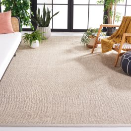 SAFAVIEH Area Rug 10x14 - Natural Fiber Collection - Large - Marble, Sisal, Woven Design with Border (NF525C)